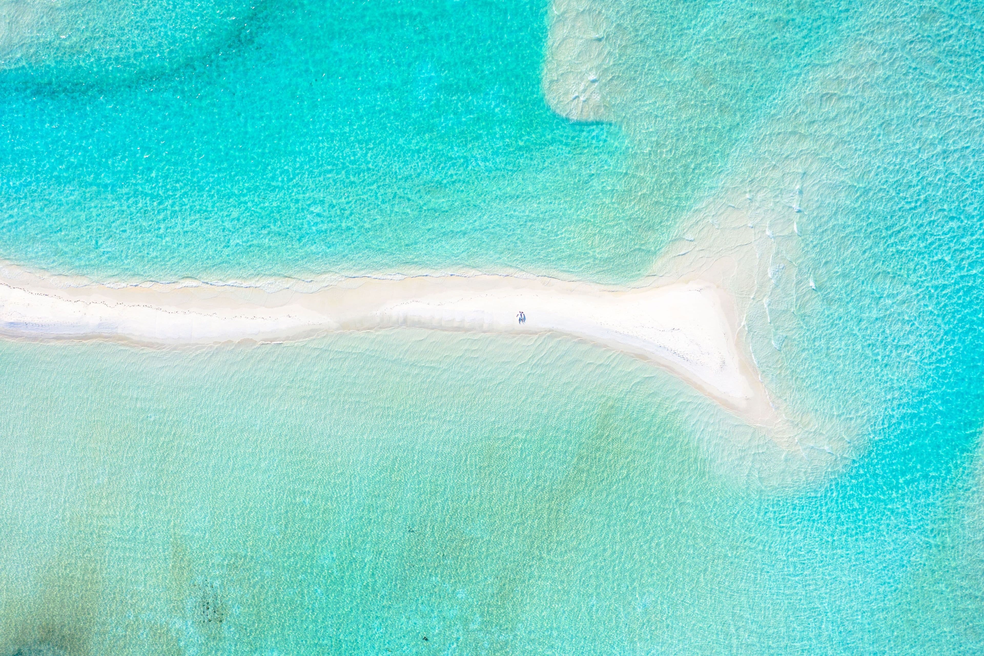 A turquoise Exuma sandbar in the Bahamas