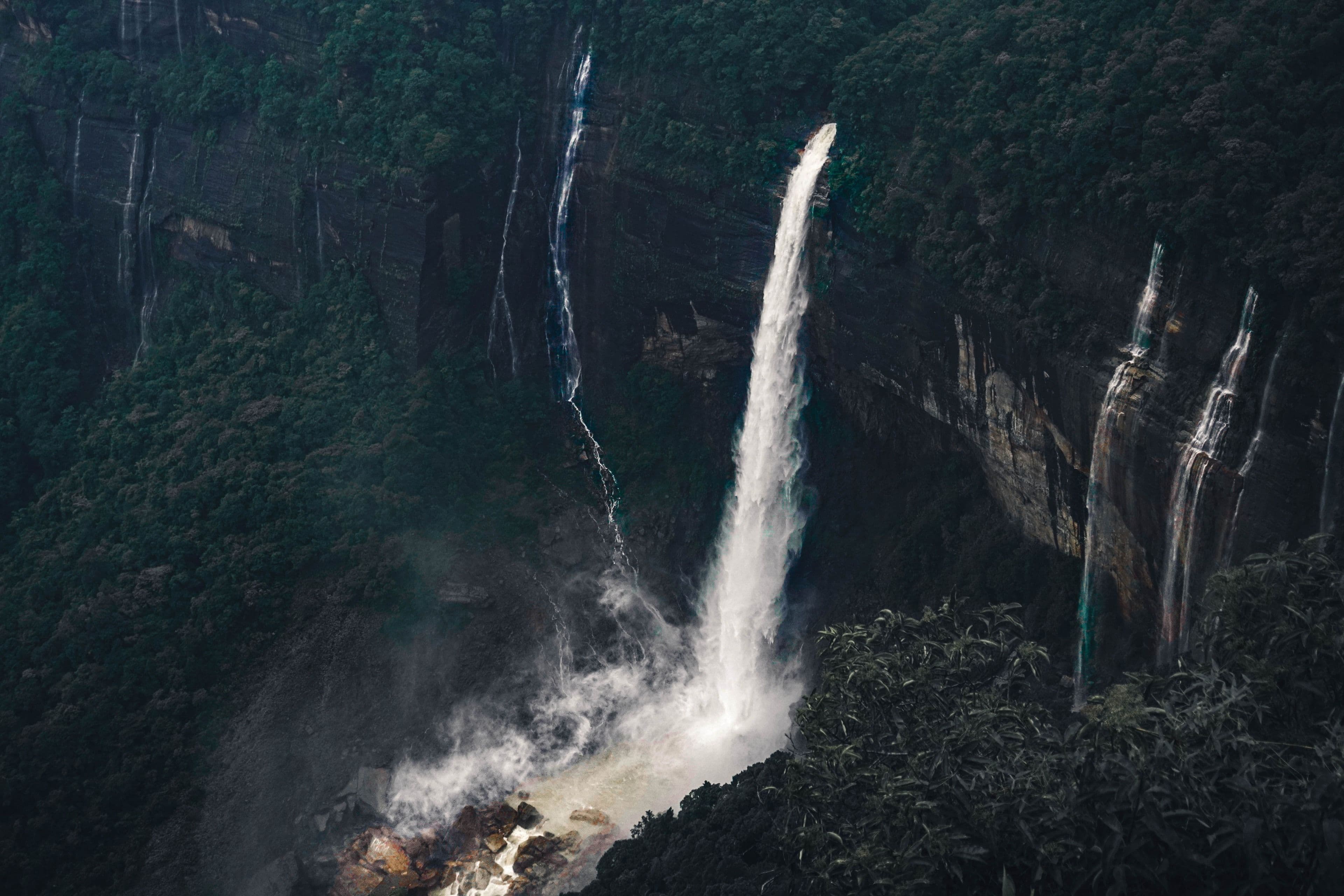 A waterfall in the Meghalaya hills